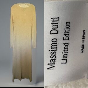 MASSIMO DUTTI Ivory Knit MAXI Sweater Dress LIMITED EDITION Large Made in Spain